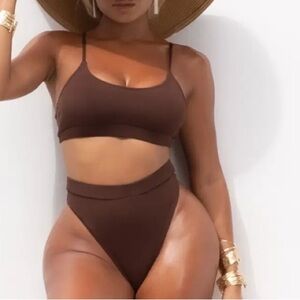 High Waisted Ribbed Bikini